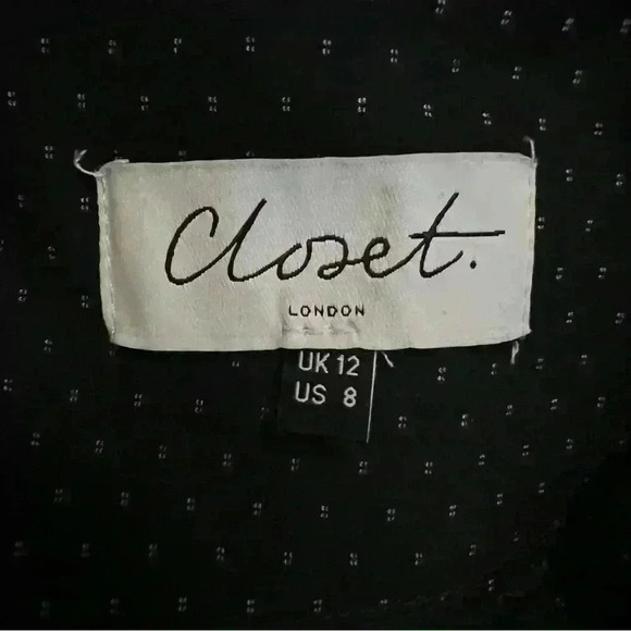 Closet London Pencil Dress w/Bottice Fitting Detail Size 8 Navy Blue Print EUC - Picture 4 of 6